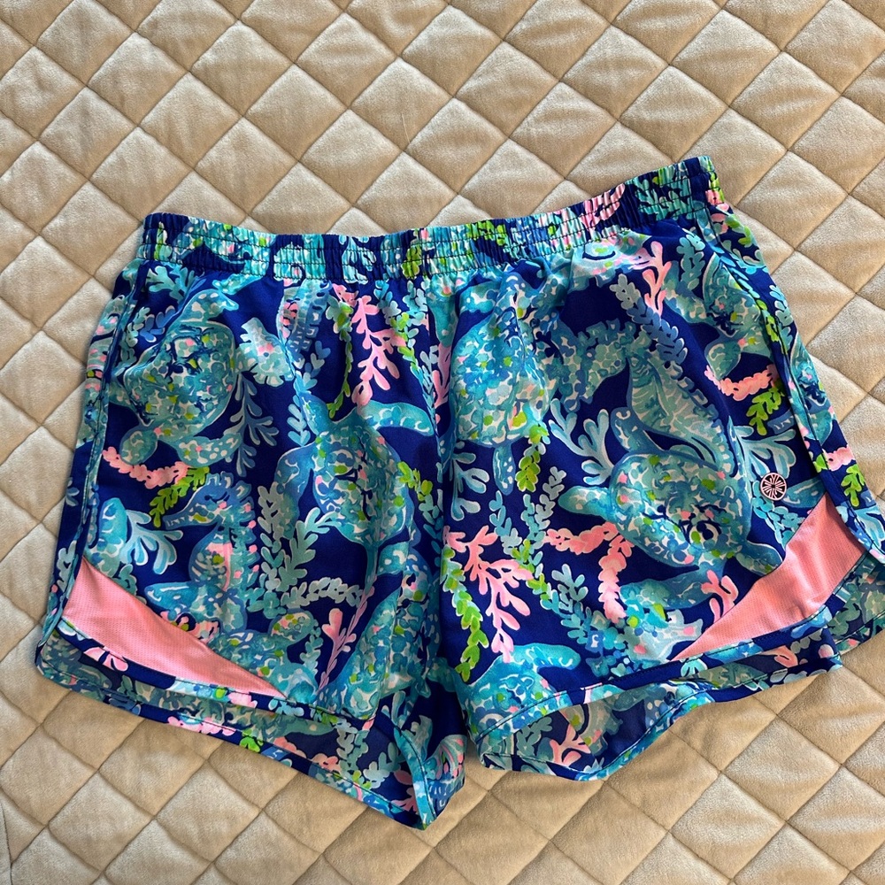 Lilly Pulitzer Blue and Pink Athletic Shorts